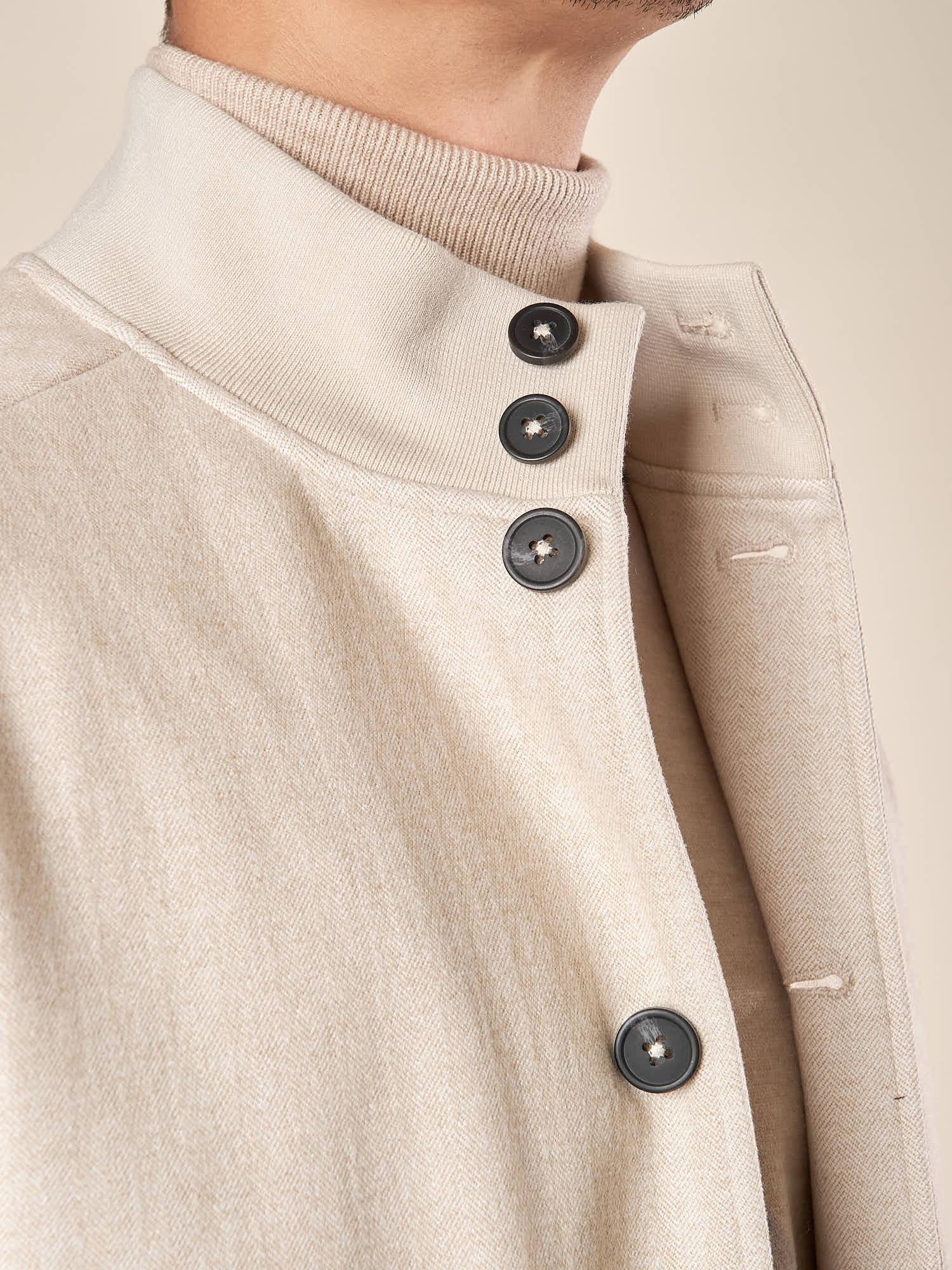 Giubbino da uomo modello Bomber in tessuto spigato. GBI1619H BEIGE HAMAKI-HO 