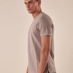 T-shirt Uomo Manica Corta in 100% Cotone Piqué  Girocollo, Comfort e Stile Casual M49065 GRIGIO SUPERIOR VINTAGE 