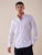 Stretch long sleeve shirt with covered buttons, slim fit with darts.