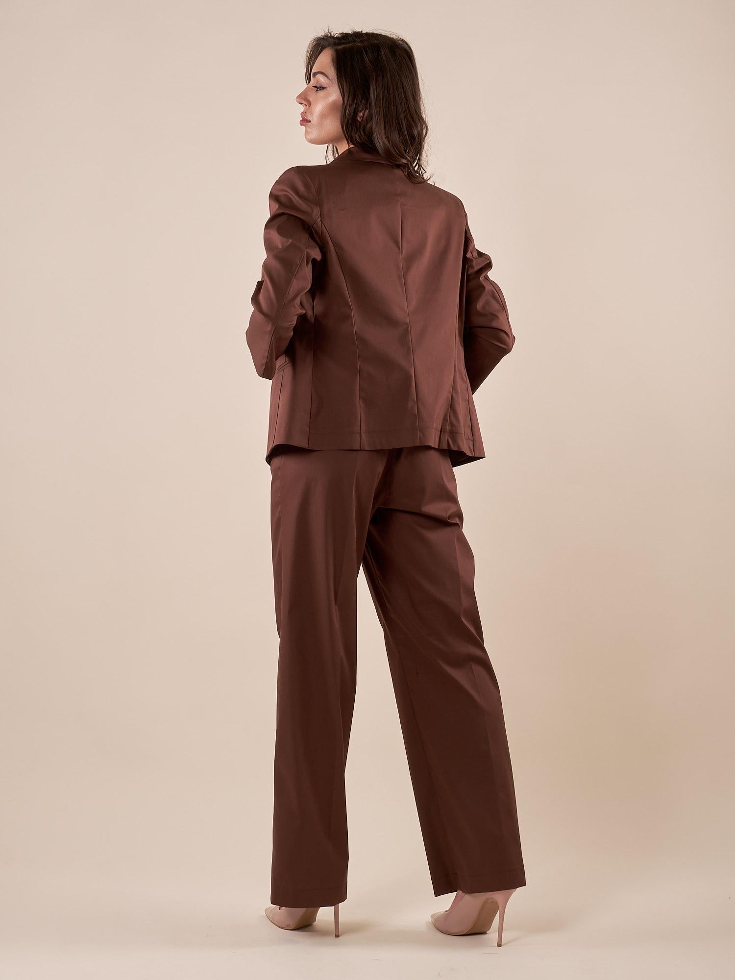 Giacca Donna raso di cotone manica 3/4. ROMI/4009 MORO ROMIHO 