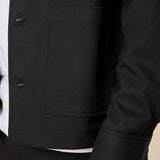 Giubbino Worker da Uomo con Tasche a Toppa Collo Camicia e Polsino, GAI1623H NERO HAMAKI-HO 