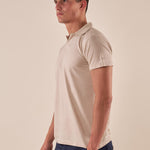 Polo da uomo manica corta in cotone mercerizzato con collo derby. DM9303 SABBIA DATCH 