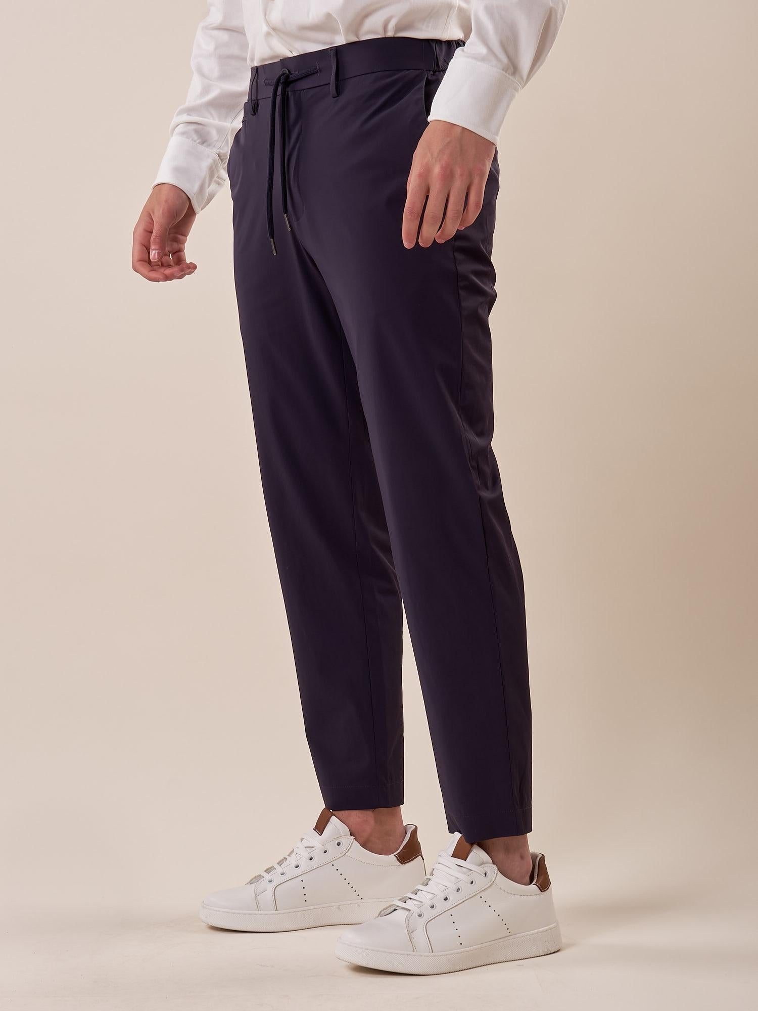 Pantalone modello pantalaccio tessuto tecnico no stiro con elastico uomo. PSE1763H BLU HAMAKI-HO 
