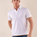 Polo manica corta tessuto100% cotone uomo, PE120H BIANCO HAMAKI-HO 