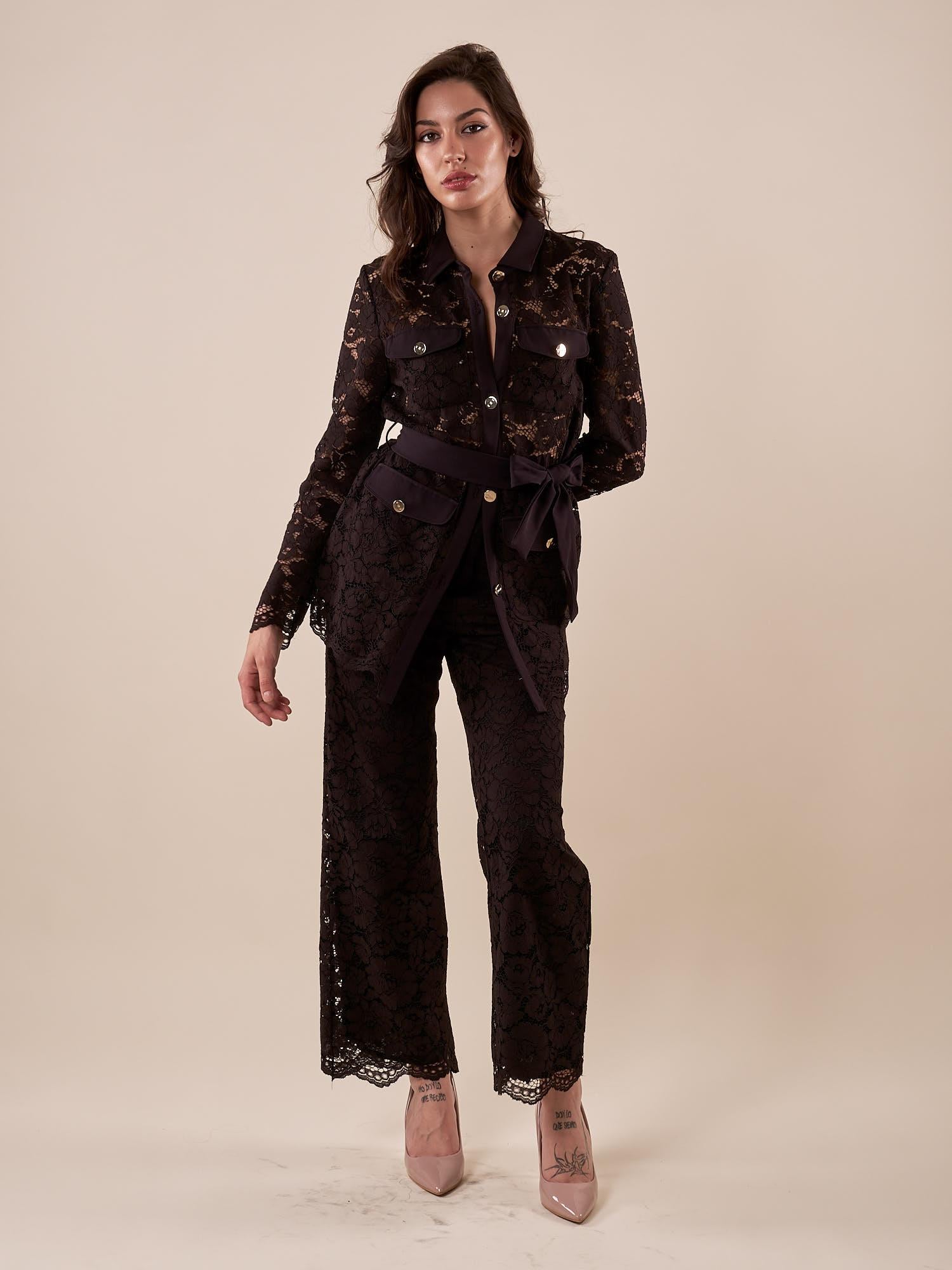 Giacca da Donna in Pizzo Elegante con pattine. GI000737 NERO ARTIGLI 