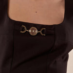 Abito Donna tubino elegante con applicazione. AB000760 NERO ARTIGLI 
