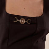 Abito Donna tubino elegante con applicazione. AB000760 NERO ARTIGLI 