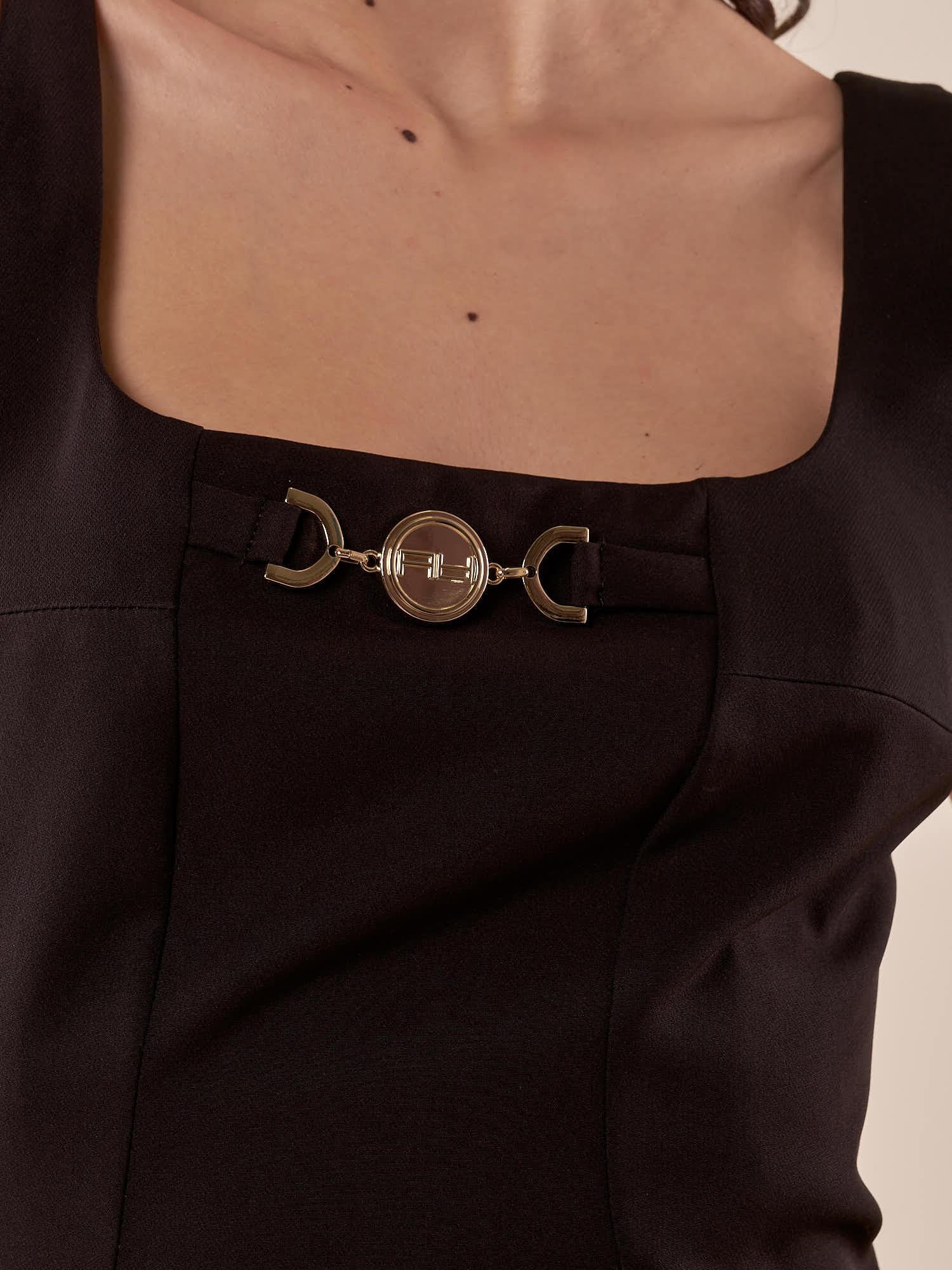 Abito Donna tubino elegante con applicazione. AB000760 NERO ARTIGLI 