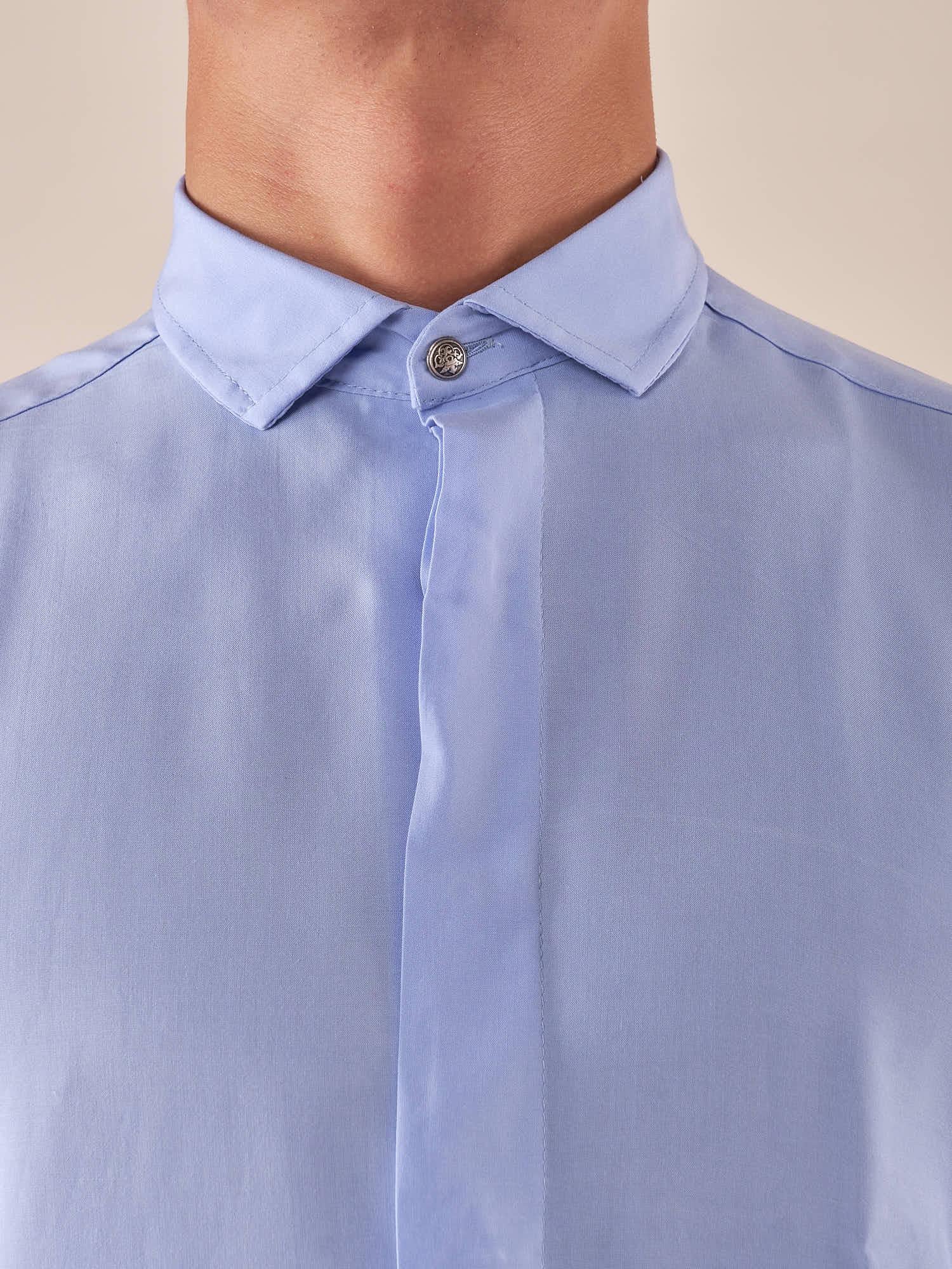 Camicia da uomo manica lunga in viscosa 100% con collo classico. PAMPERO CELESTE BLACKSUNDAY 