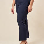 Pantalone Donna Curvy a Zampetta  Tessuto Tecnico con Elastico Posteriore. F646YBFFEDE BLU Lizalù 