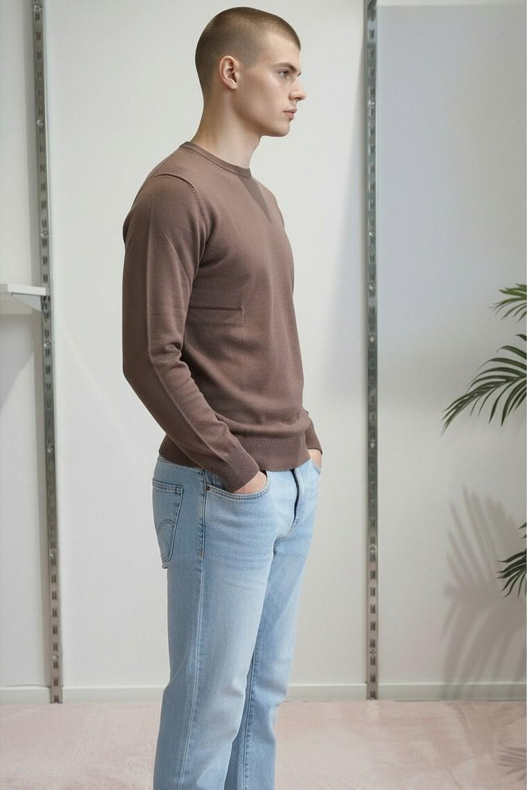 Maglia Uomo 100% Cotone a Manica Lunga  Comfort Naturale e Stile Versatile CON3700900 COCONUT CONSENSO Uomo 