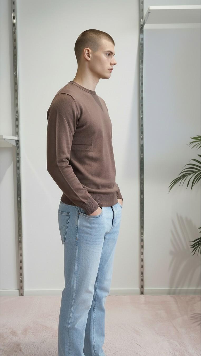 Maglia Uomo 100% Cotone a Manica Lunga  Comfort Naturale e Stile Versatile CON3700900 COCONUT CONSENSO Uomo 