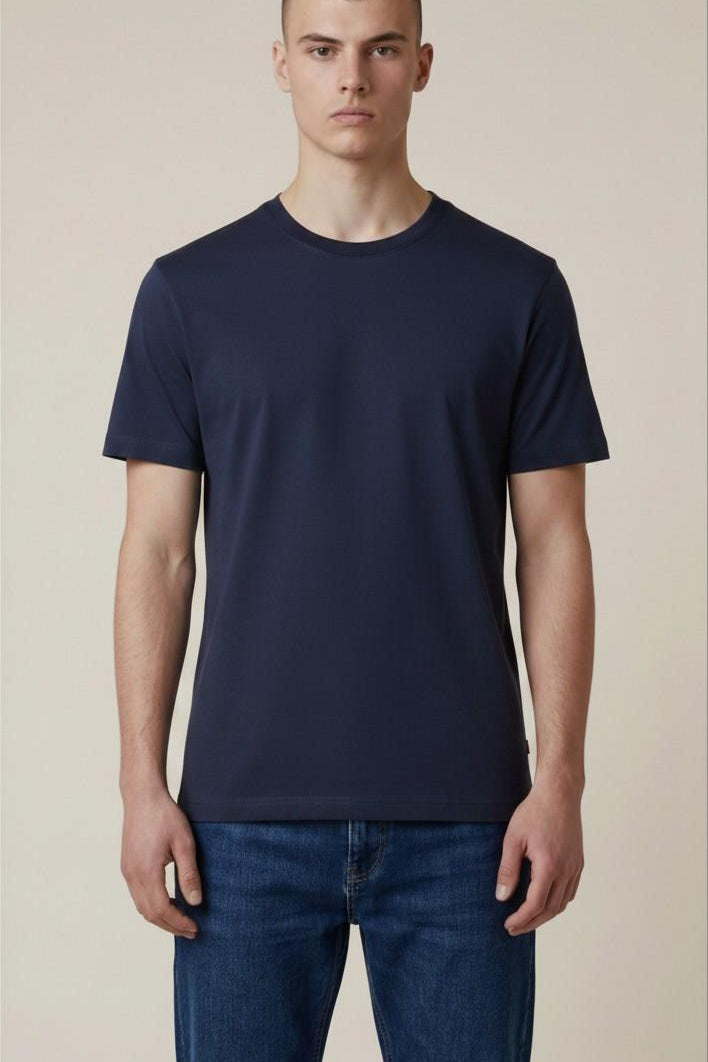 T-Shirt Uomo a Manica Corta in Tessuto Tecnico Traspirante M49930 BLU SUPERIOR VINTAGE Uomo 