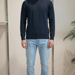 Maglia Uomo 100% Cotone a Manica Lunga  Comfort Naturale e Stile Versatile CON3700900 NAVY CONSENSO Uomo 