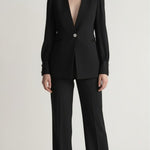 Giacca donna in tessuto crepe con maniche lunghe velate e dettagli gioiello GI004353 NERO ARTIGLI Donna 