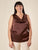 Top Donna Curvy con Giromanica e Scollo Morbido  Raso Davanti, Maglina Lurex Dietro. F453YBFKABUL MORO Lizalù Donna