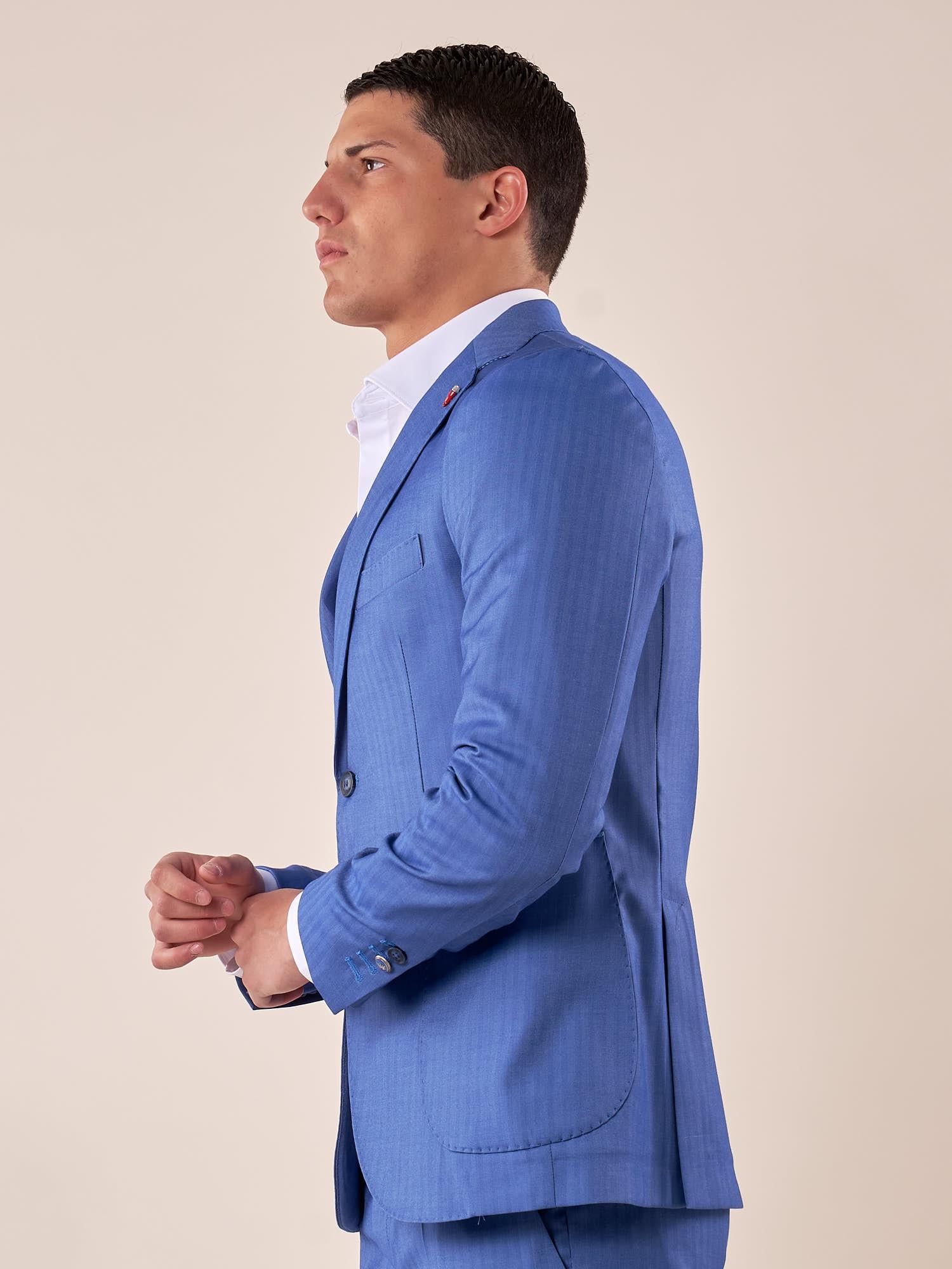 Abito classico in tessuto rigato sartoriale uomo. GIU-ABS80 DENIM MULISH 