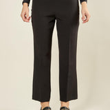 Pantalone donna in tessuto tecnico a zampetta. Vita regolare, zip laterale invisibile. PA003492 NERO ARTIGLI 