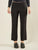 Pantalone donna in tessuto tecnico a zampetta. Vita regolare, zip laterale invisibile.