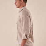 Camicia Uomo in misto lino a righe manica lunga. CE1265H FANGO HAMAKI-HO Uomo 
