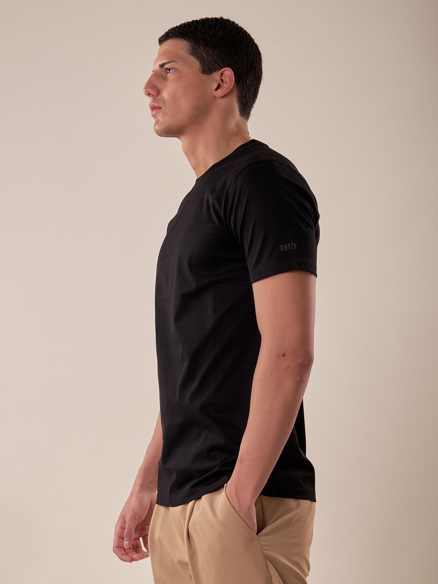 T-Shirt manica corta 100% cotone mercerizzato uomo. DM9302 NERO DATCH Uomo 