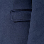 Cappotto donna monopetto. Due bottoni, tasca a pattina e vestibilità affiancata. CP003189 BLU ARTIGLI 