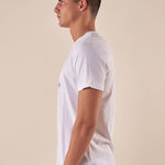 T-shirt Uomo manica corta in cotone 100% con logo stampato a contrasto. TS616035 BIANCO Henry Cotton's 