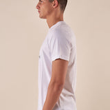 T-shirt Uomo manica corta in cotone 100% con logo stampato a contrasto. TS616035 BIANCO Henry Cotton's 