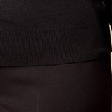 Maglia Donna Curvy Girocollo  Manica Lunga in Viscosa con Dettagli Gioiello. F897YBFJ7513 NERO Lizalù 