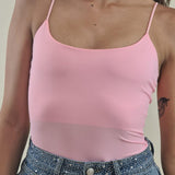 Body Donna con spallina stretta in tessuto elasticizzato effetto second skin. V7365C ROSA STUDIO ELEVEN 