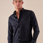Camicia Uomo Manica Lunga 100% cotone. M48643 BLU SUPERIOR VINTAGE Uomo 