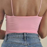 Body Donna con spallina stretta in tessuto elasticizzato effetto second skin. V7365C ROSA STUDIO ELEVEN 
