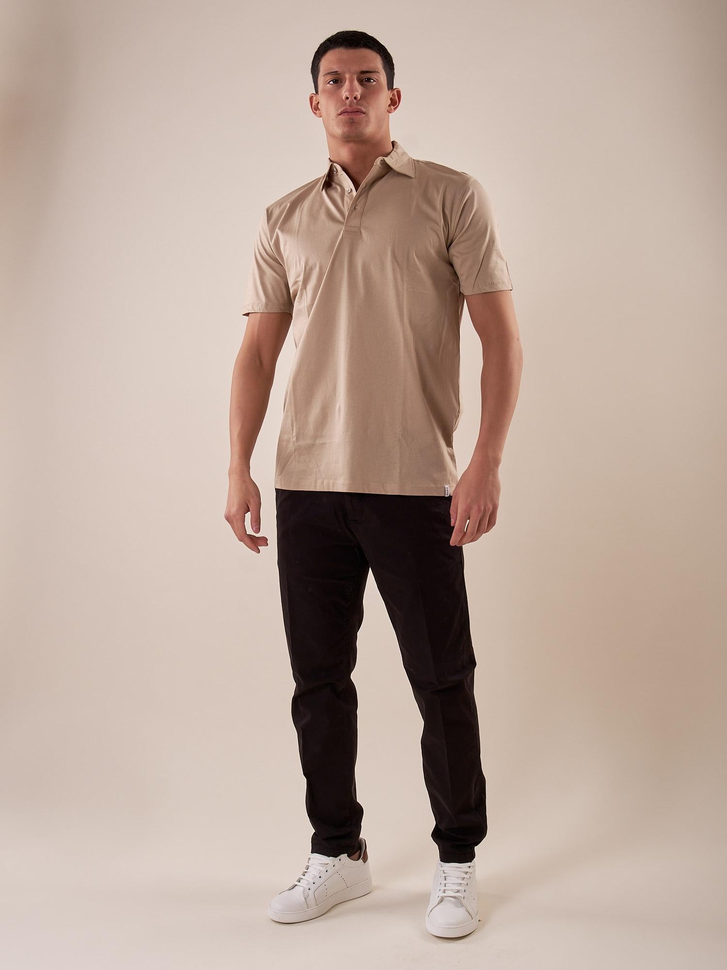 Polo manica corta 100% cotone mercerizzato uomo. OC1S2S5O01 GREIGE OVER-D 