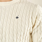 Maglia Uomo Invernale a Trecce in Misto Acrilico. Calore, Stile e Comfort per la Stagione Fredda. M431718 PANNA BEVERLY HILLS POLO CLUB 
