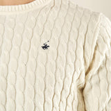 Maglia Uomo Invernale a Trecce in Misto Acrilico. Calore, Stile e Comfort per la Stagione Fredda. M431718 PANNA BEVERLY HILLS POLO CLUB 