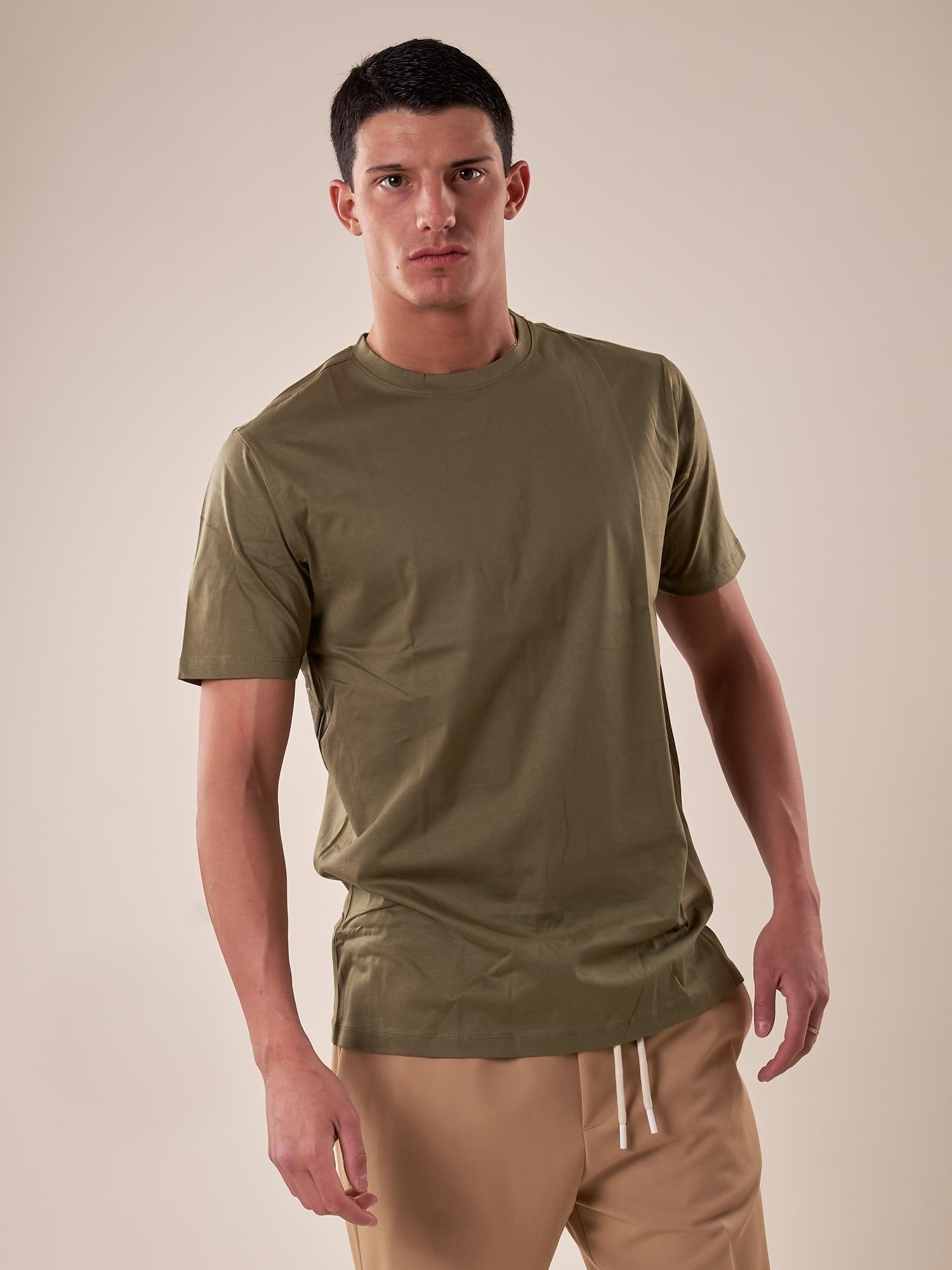 T-Shirt manica corta cotone mercerizzato uomo. OC1S2S5T10 BAMBOO OVER-D Uomo 