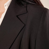 Giacca Donna Curvy Monopetto  Tessuto Tecnico Foderato, Taglio Basic Sagomato. F646YBFANDA NERO Lizalù 
