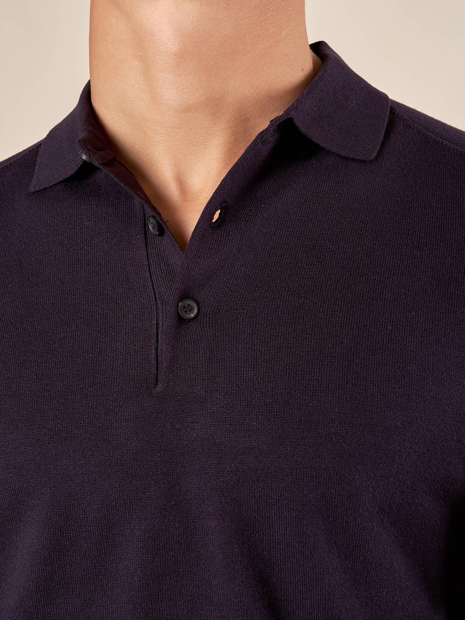 Polo uomo manica lunga in misto viscosa Eleganza casual e comfort naturale. CON/3020900 NAVY CONFAB 
