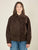 Bomber donna effetto scamosciato. Zip frontale, tasche a filetto e collo a camicia.