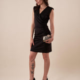 Abito Donna corto con spalline elasticizzato elegante. CS/X413EC NERO EXTASY 