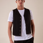 Gilet uomo abbottonatura nascosta OE1S2S5I01 NERO OVER-D Uomo 