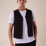 Gilet uomo abbottonatura nascosta OE1S2S5I01 NERO OVER-D Uomo 
