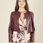 Giacca donna corta in ecopelle. GI003626 BORDEAUX ARTIGLI 
