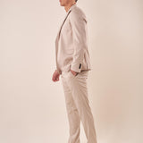 Abito uomo classico giacca due botoni  tasche filetto con pattine due spacchi tessuto spiga di pesce. OC1S2S5A01 BEIGE OVER-D Uomo 