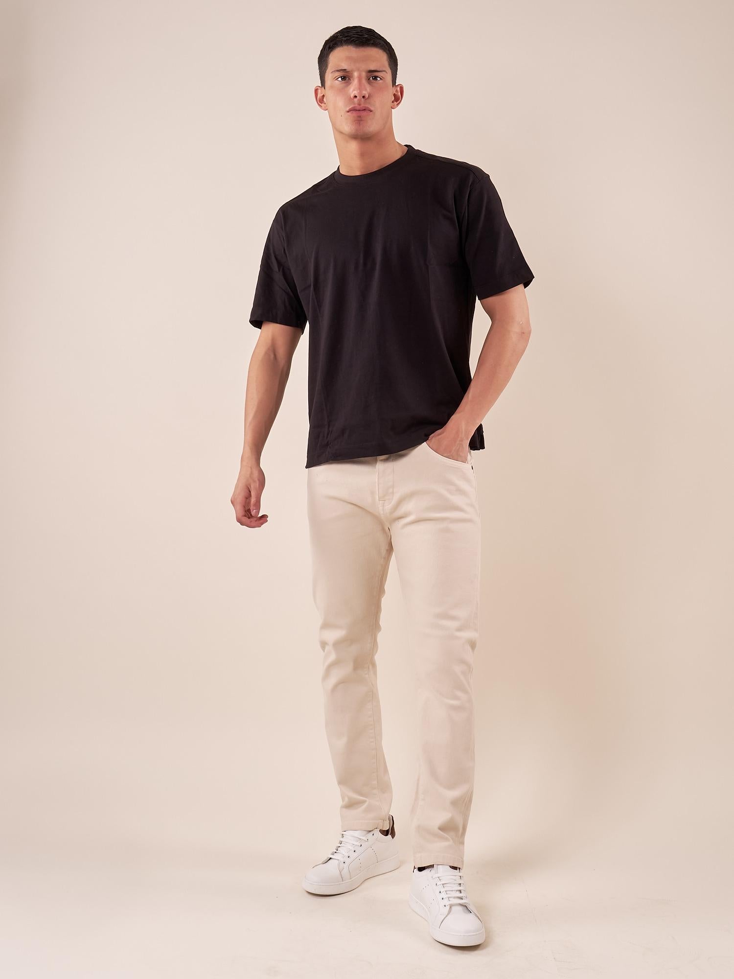 Pantalone 5 tasche cotone bull uomo. OE1S2S5P11 GREIGE OVER-D 