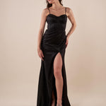 Abito lungo da cerimonia Donna elegante raffinata per occasioni speciali. AB002184 NERO ARTIGLI 