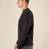 T-shirt da Uomo Girocollo Manica Lunga in Caldo Cotone Comfort Termico e Stile Minimal TI284H NERO HAMAKI-HO 