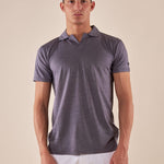 Polo da uomo manica corta in cotone mercerizzato con collo derby. DM9303 BLU DATCH 