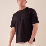 T-Shirt manica corta oversize jersey uomo. CON2906425 BLACK CONSENSO 
