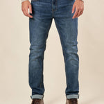 Jeans Uomo Regular Fit 5 tasche lavaggio medio. DM9644 MEDIUM BLUE DATCH Uomo 